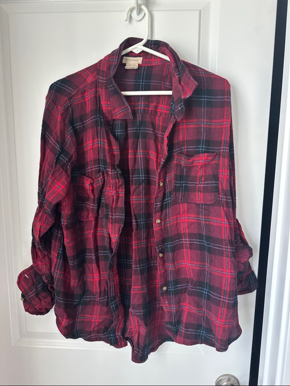 Passport Burgundy and Black Plaid Shirt